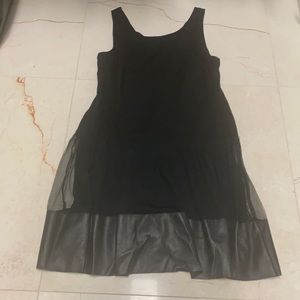 Bailey 44 black dress with leather trim, Size L